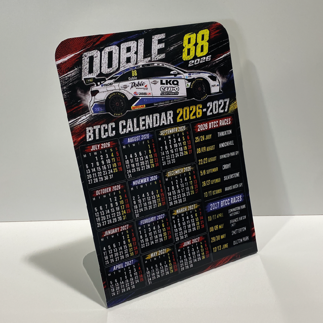 Mikey Doble #88 BTCC Metal Calendar 2026