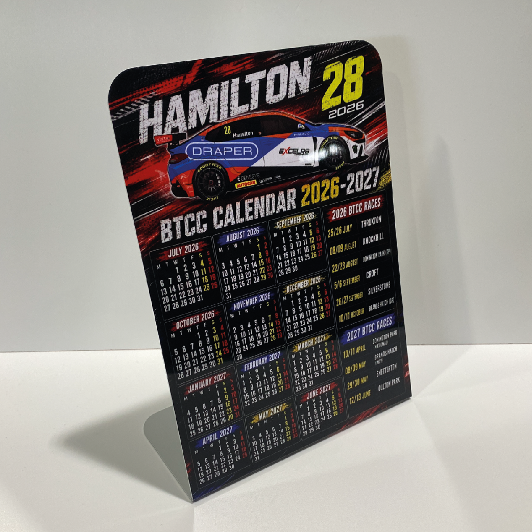 Nicolas Hamilton #28 - Team VERTU - Hyundai i30N - 2026 - Metal Calendar