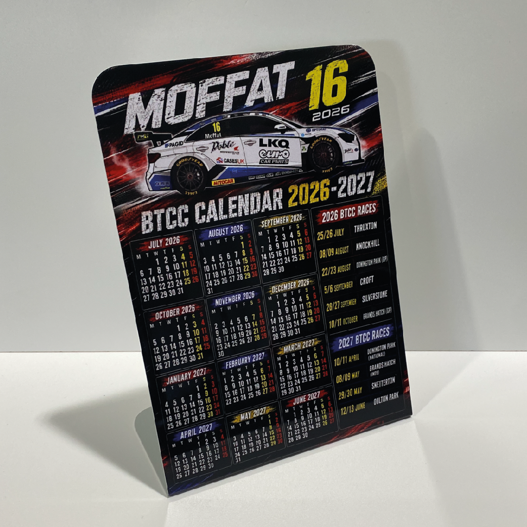 Aiden Moffat #16 - LKQ Euro Car Parts with Power Maxed Racing - Audi A3 Saloon - 2026 - Metal Calendar