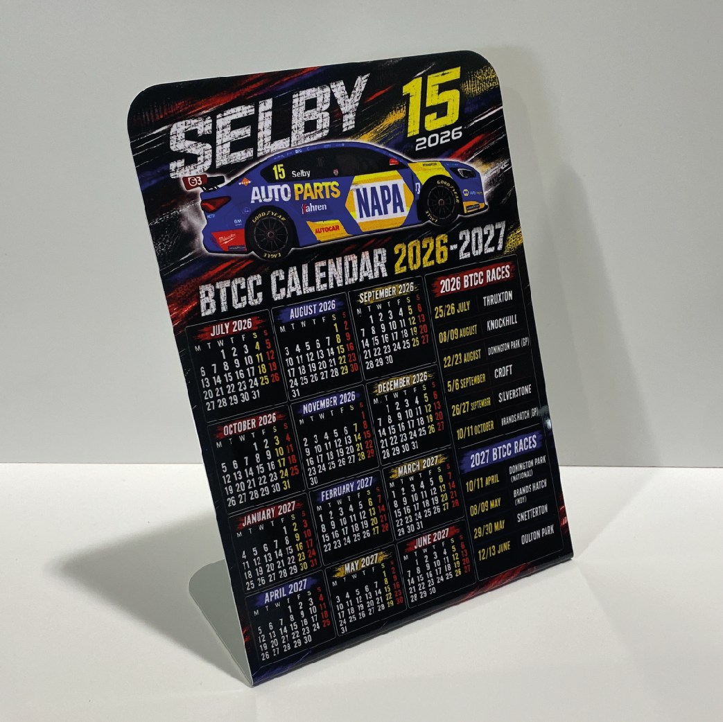 Lewis Selby #15 - NAPA Racing - Ford Focus Titanium - 2026 - Metal Calendar