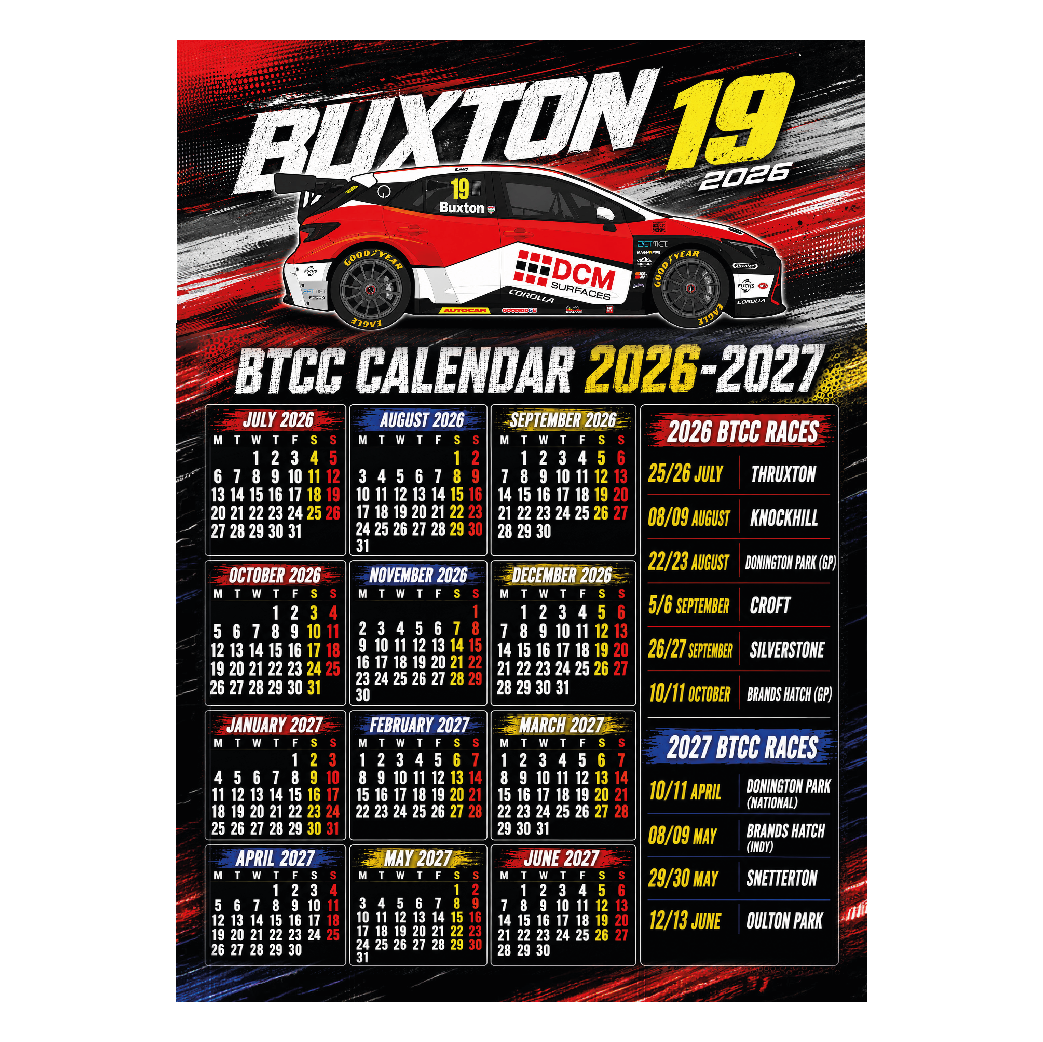 Max Buxton #19 - Speedworks Corolla Racing - Toyota Corolla GR Sport - 2026 - Metal Calendar