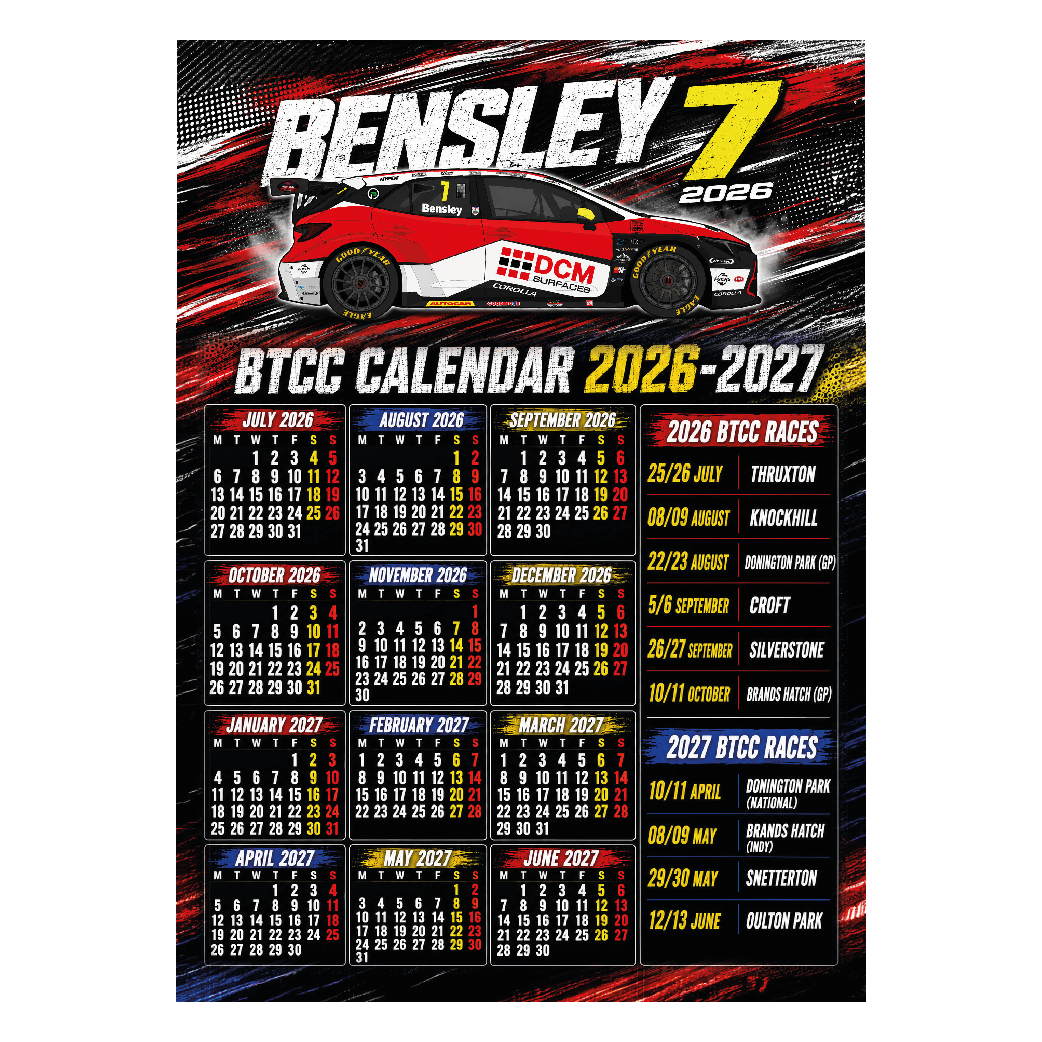 Ryan Bensley - Speedworks Corolla Racing - Toyota Corolla GR Sport - 2026 - Metal Calendar