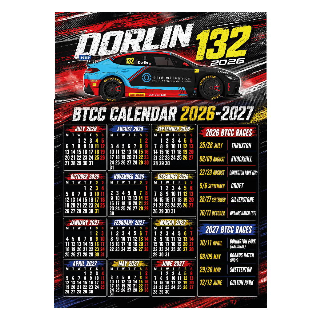 James Dorlin #132 - Restart Racing - Hyundai i30N - 2026 - Metal Calendar
