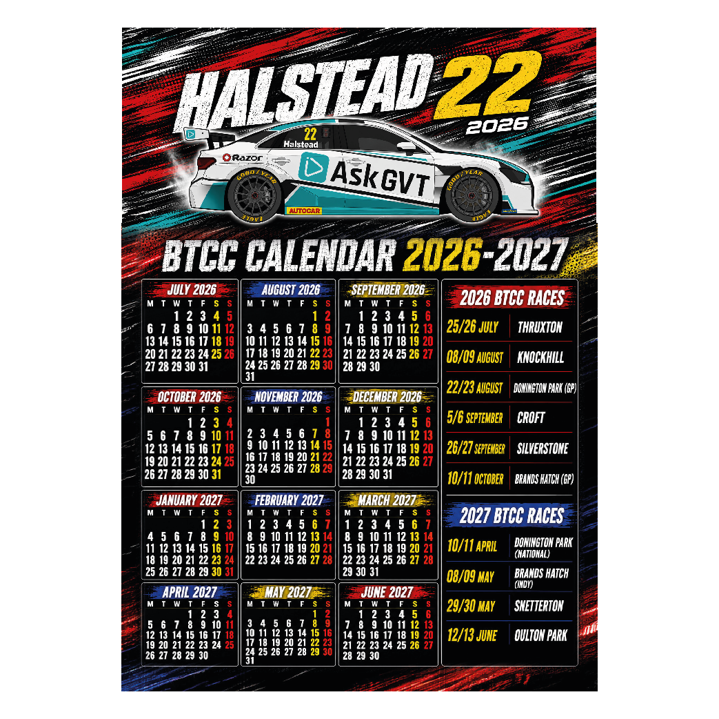 Nick Halstead - Steel Seal with Power Maxed Racing - Audi A3 Saloon - 2026 - Metal Calendar