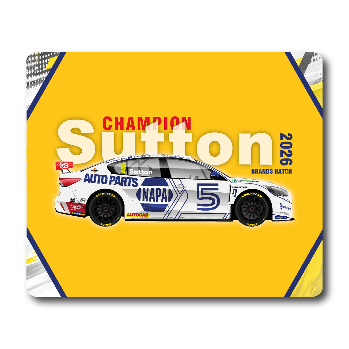 Ashley Sutton - NAPA Racing - Ford Focus Titanium - BRANDS - 2026 - Mouse Mat