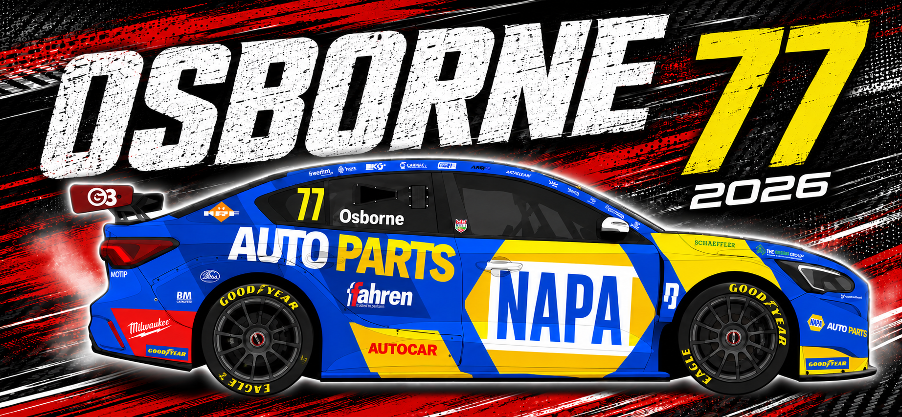 Sam Osborne #77 NAPA Racing - Ford Focus Titanium - 2026 - Bottle